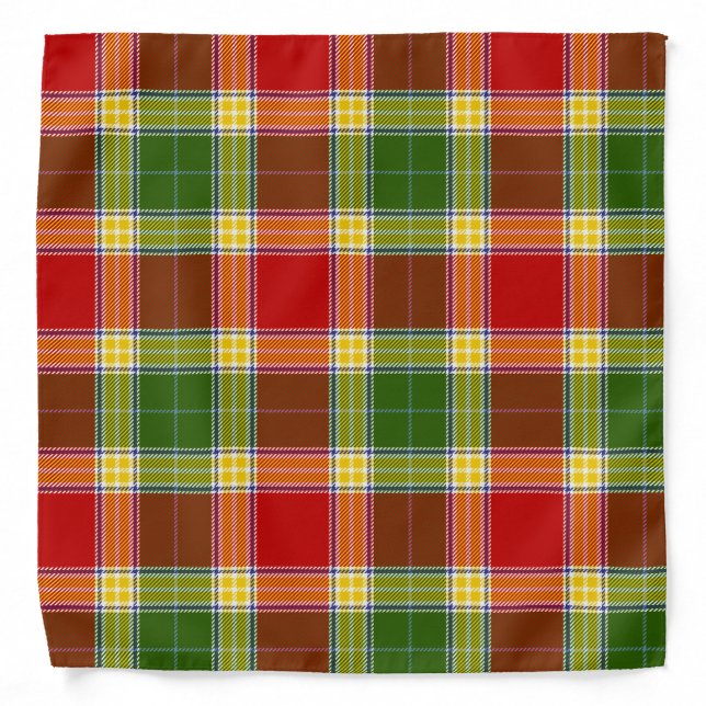 Scottish Clan Gibson Tartan Plaid Bandana (Front)