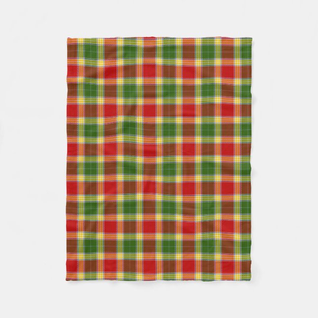 Scottish Clan Gibson Tartan Plaid Fleece Blanket (Front)
