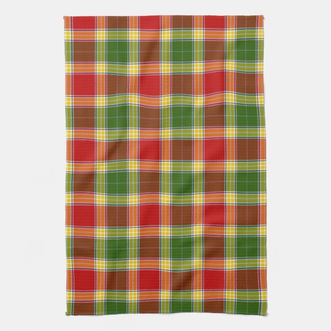 Scottish Clan Gibson Tartan Plaid Kitchen Towel (Vertical)