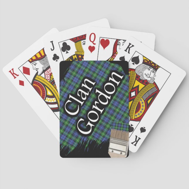 Scottish Clan Gordon Tartan Paint Brush Poker Cards (Back)