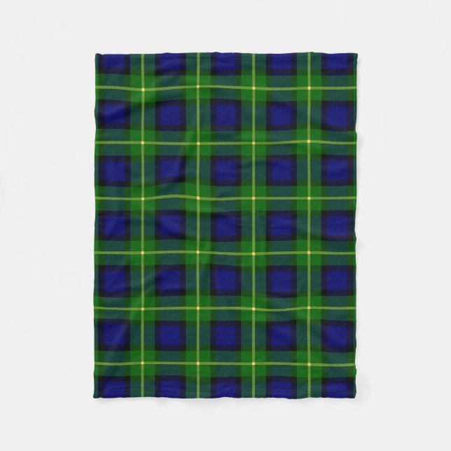 Scottish Clan Gordon Tartan Plaid Fleece Blanket (Front)