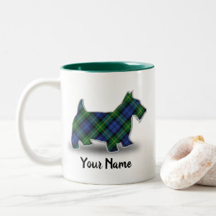 Scottish Clan Gordon Tartan Scottish Terrier Two-Tone Coffee Mug