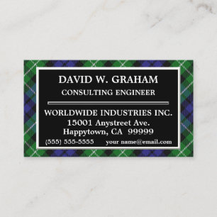 Scottish Clan Graham Tartan Plaid Business Card