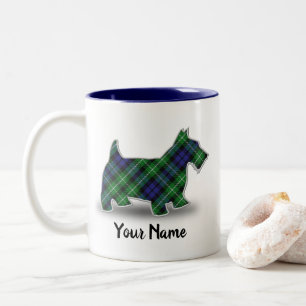 Scottish Clan Graham Tartan Scottish Terrier Two-Tone Coffee Mug