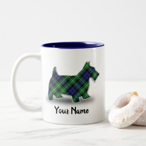 Scottish Clan Graham Tartan Scottish Terrier Two_Tone Coffee Mug