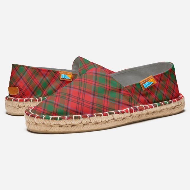 Scottish Clan Grant Tartan Plaid Espadrilles (Angled)