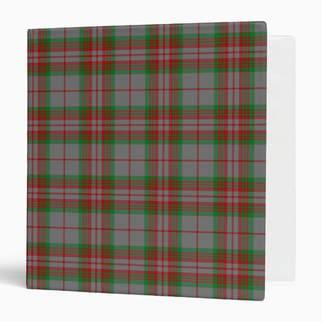 Scottish Clan Gray Tartan Plaid 3 Ring Binder (Front/Inside)