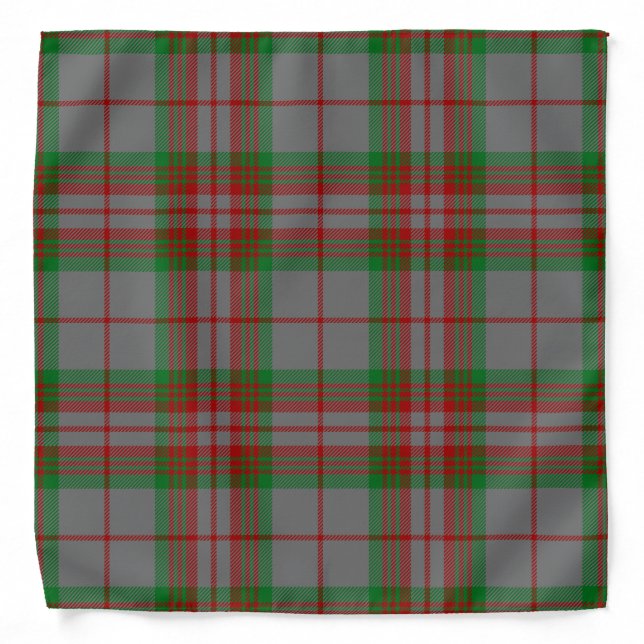 Scottish Clan Gray Tartan Plaid Bandana (Front)