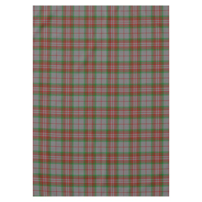 Scottish Clan Gray Tartan Plaid Tablecloth (Front)
