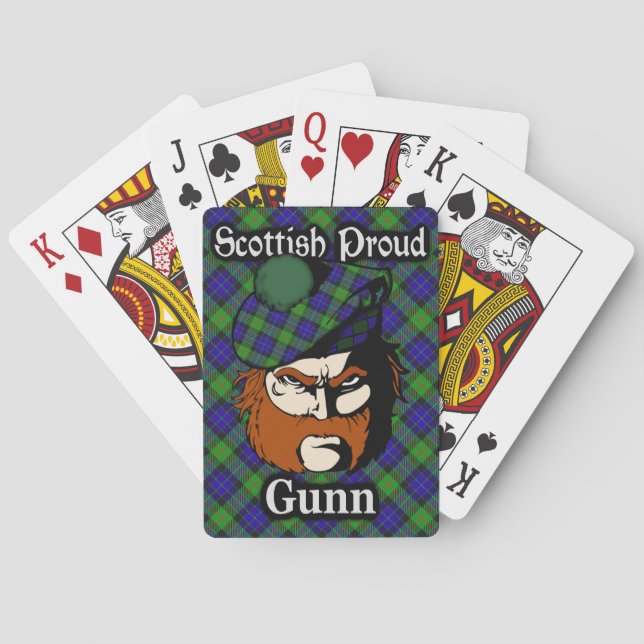Scottish Clan Gunn Tartan Deck Poker Cards (Back)