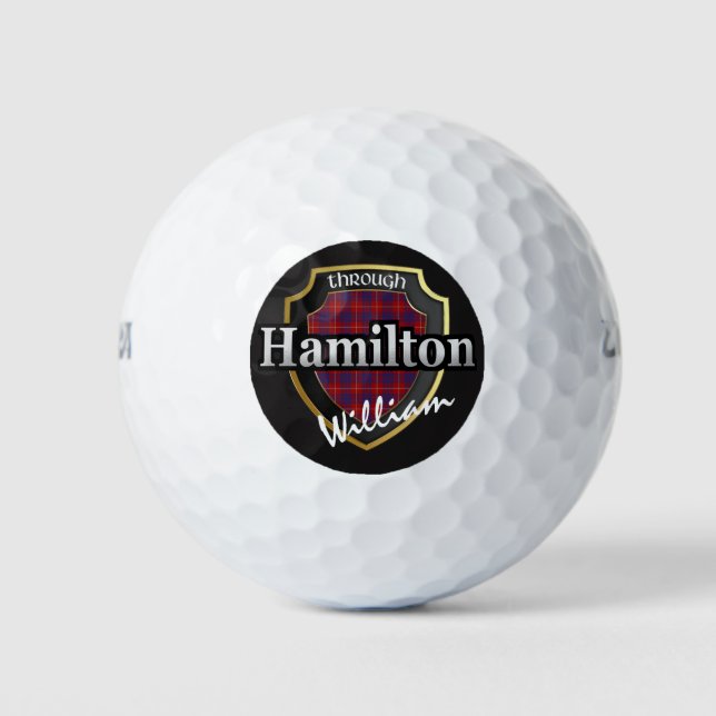 Scottish Clan Hamilton Personalize Your Name Golf Balls (Front)
