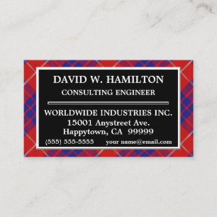 Scottish Clan Hamilton Tartan Plaid Business Card