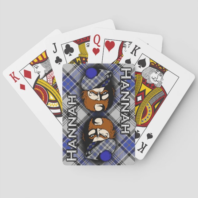 Scottish Clan Hannah Hannay Tartan Plaid Poker Cards (Back)