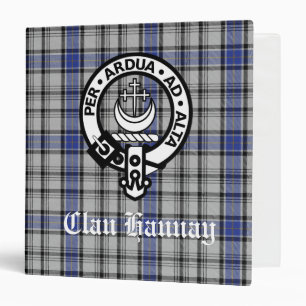 Scottish Clan Hannay Crest Badge and Tartan Custom 3 Ring Binder