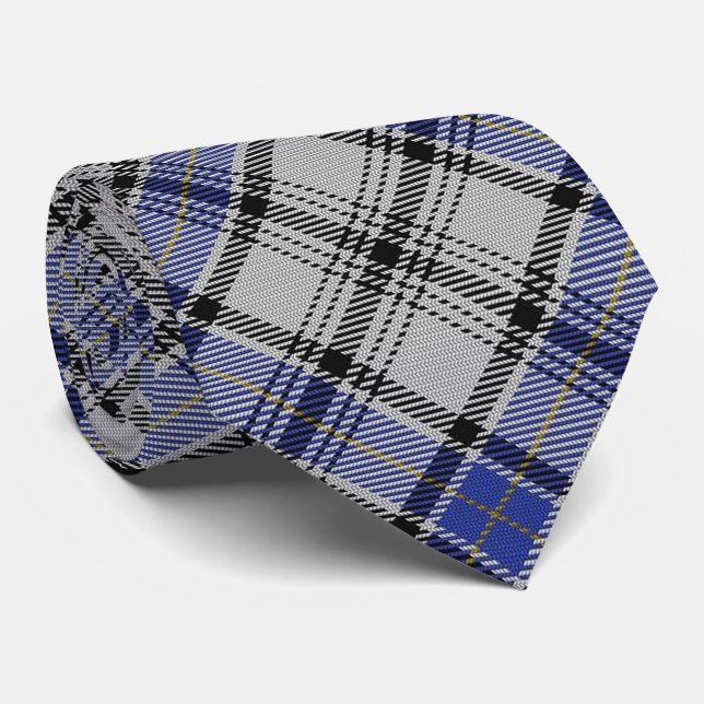 Scottish Clan Hannay H Monogram Tartan Neck Tie (Rolled)