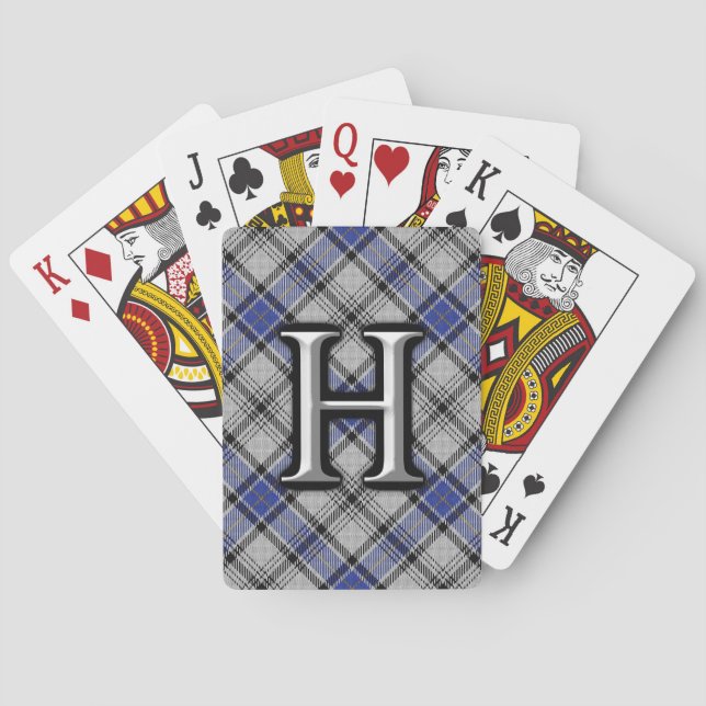 Scottish Clan Hannay Letter H Monogram Tartan Deck Poker Cards (Back)