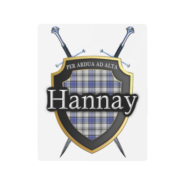 Scottish Clan Hannay Tartan Accents Metal Print (Front)