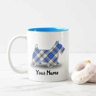 Scottish Clan Hannay Tartan Scottish Terrier Two-Tone Coffee Mug