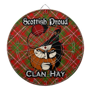 Scottish Clan Hay Tartan Dartboard With Darts