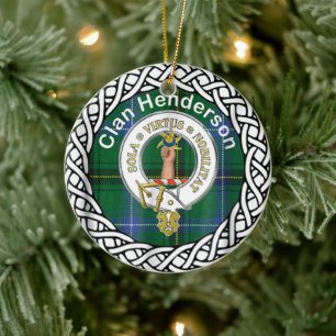 Scottish Clan Henderson Tartan and Crest Ceramic Ornament