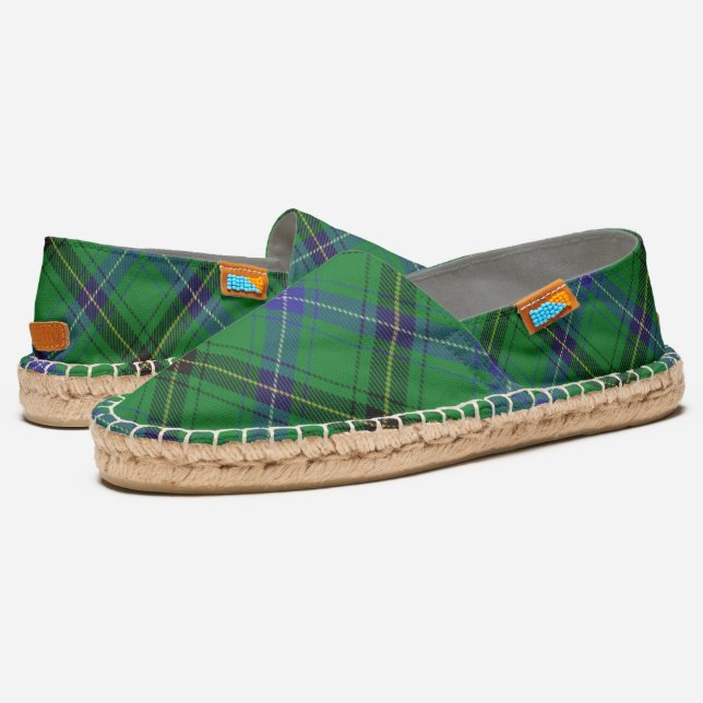 Scottish Clan Henderson Tartan Plaid Espadrilles (Angled)