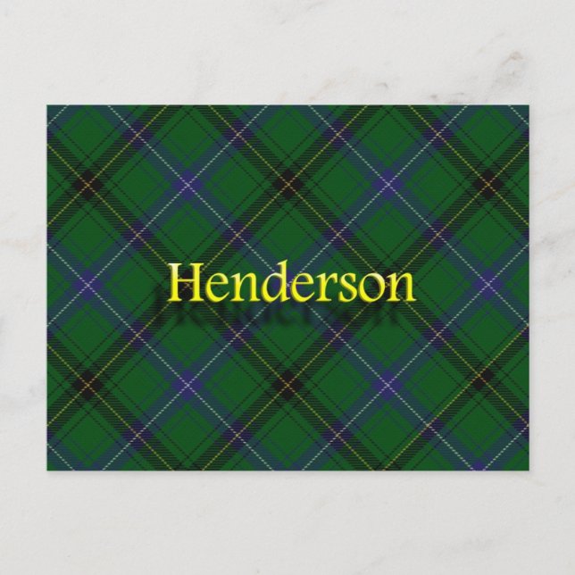 Scottish Clan Henderson Tartan Postcard (Front)