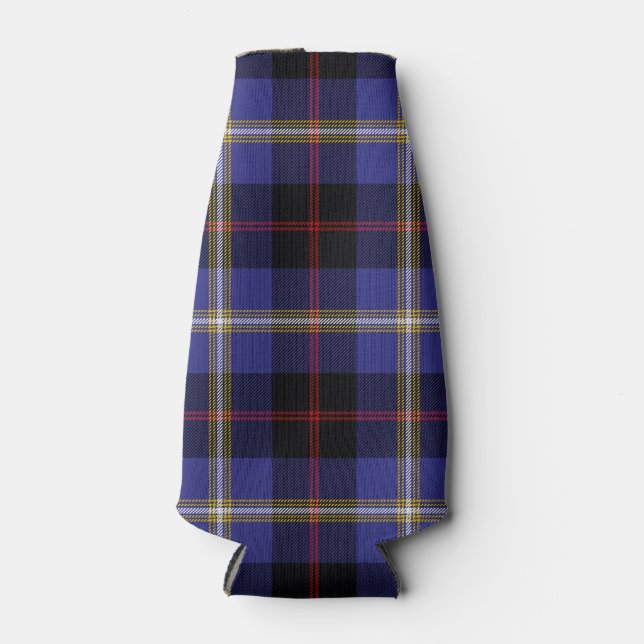 Scottish Clan Hill Tartan Plaid Bottle Cooler (Front)