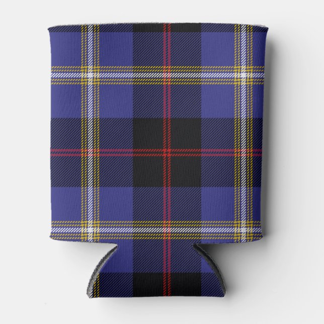 Scottish Clan Hill Tartan Plaid Can Cooler (Front)