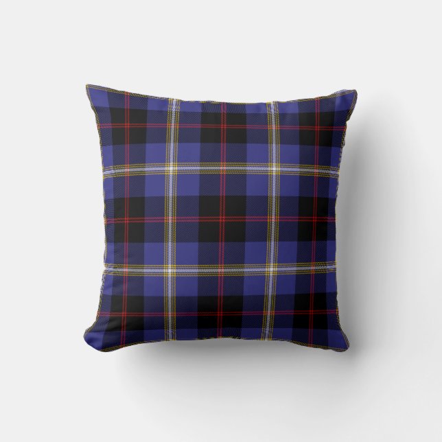 Scottish Clan Hill Tartan Plaid Throw Pillow (Front)