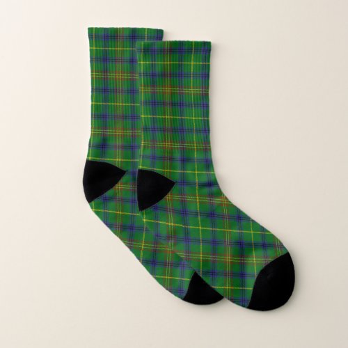 Scottish Clan Holmes Tartan Plaid Socks