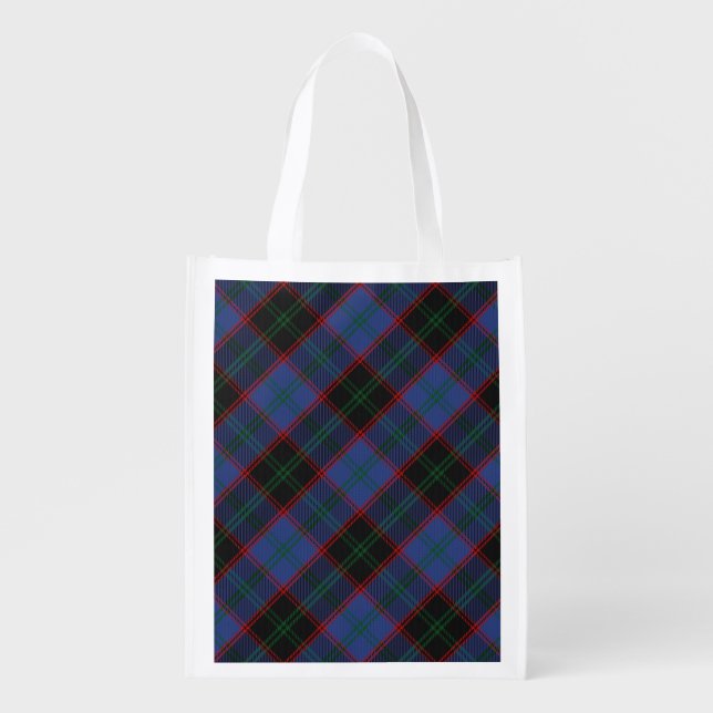 Scottish Clan Home Hume Family Tartan Reusable Grocery Bag (Front)