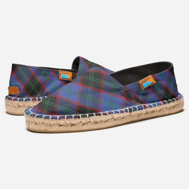 Scottish Clan Home Hume Tartan Plaid Espadrilles (Angled)