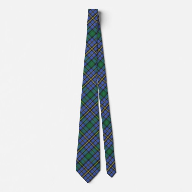 Scottish Clan Hope Blue and Green Tartan Tie (Front)
