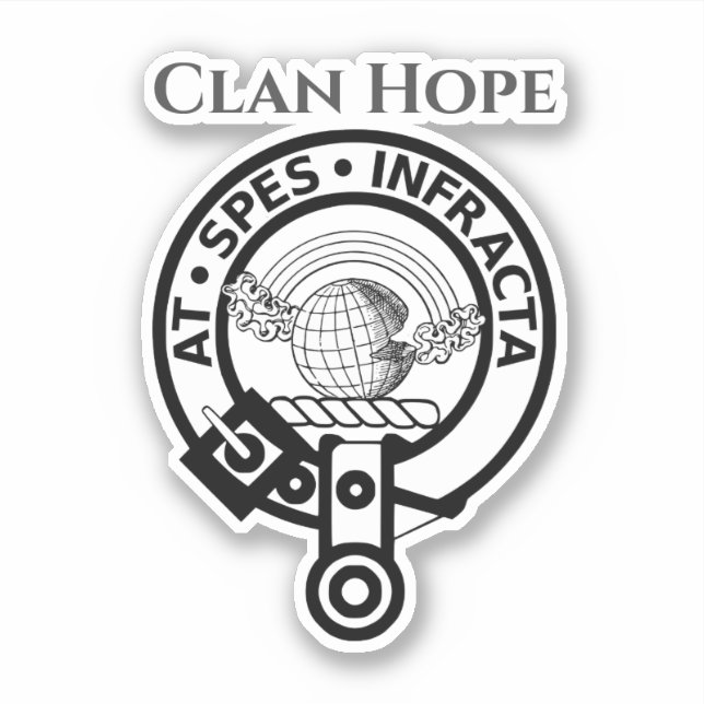 Scottish Clan Hope Crest Badge Sticker (Front)