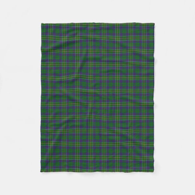 Scottish Clan Hunter Classic Tartan Fleece Blanket (Front)