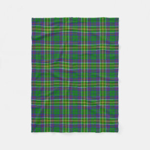 Scottish Clan Hunter Tartan Plaid Fleece Blanket