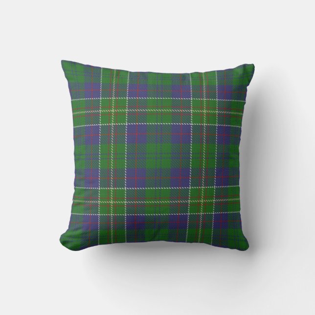 Scottish Clan Hunter Tartan Throw Pillow (Front)