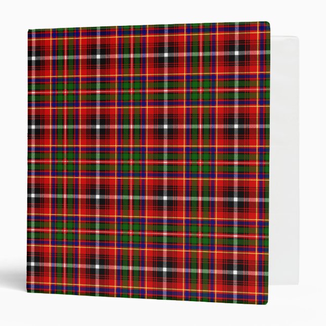Scottish Clan Innes Tartan Plaid 3 Ring Binder (Front/Inside)