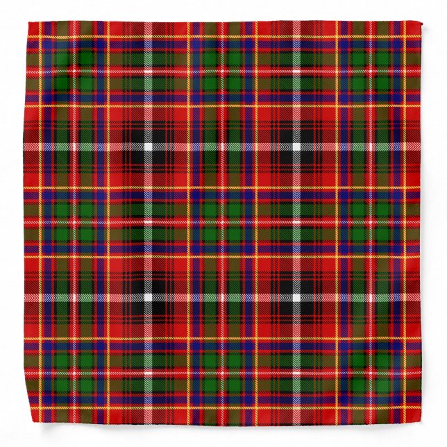 Scottish Clan Innes Tartan Plaid Bandana (Front)