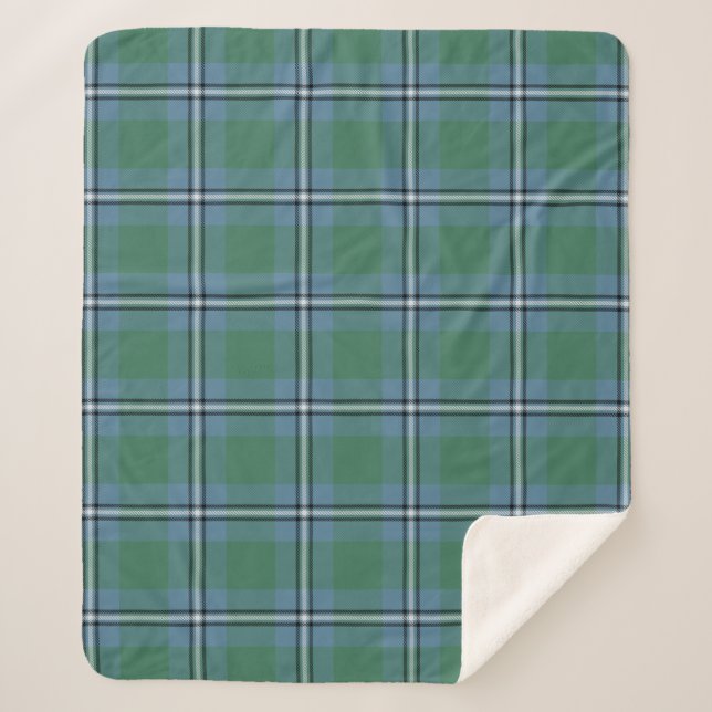 Scottish Clan Irvine of DrumTartan Plaid Sherpa Blanket (Front)