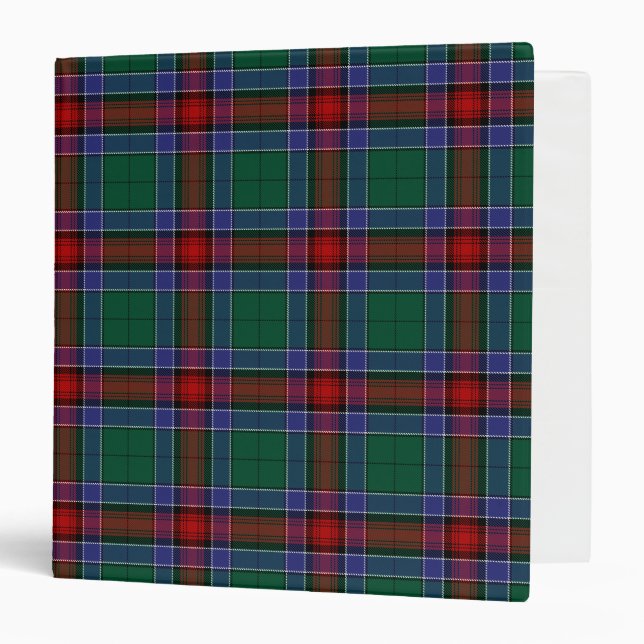 Scottish Clan Jardine Dress Tartan Plaid 3 Ring Binder (Front/Inside)