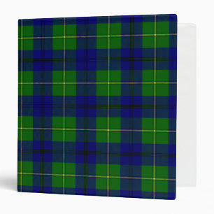 Scottish Clan Johnston Tartan Plaid 3 Ring Binder