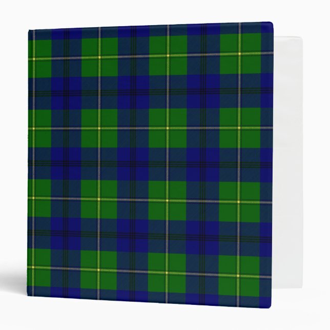 Scottish Clan Johnston Tartan Plaid 3 Ring Binder (Front/Inside)