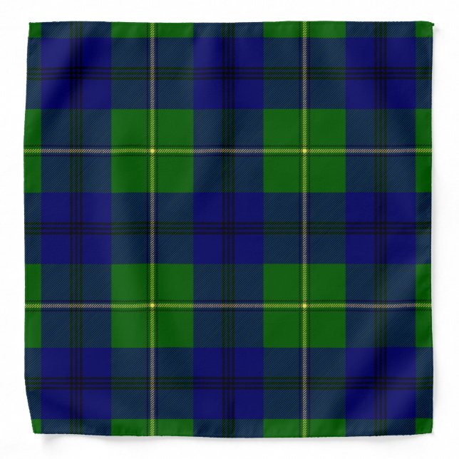 Scottish Clan Johnston Tartan Plaid Bandana (Front)