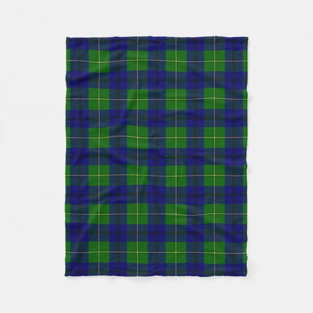 Scottish Clan Johnston Tartan Plaid Fleece Blanket (Front)