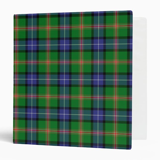 Scottish Clan Jones Tartan Plaid 3 Ring Binder (Front/Inside)