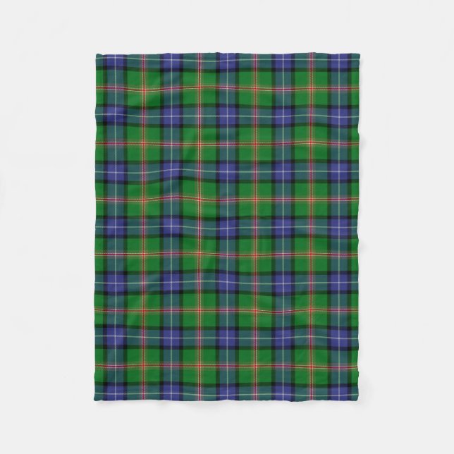 Scottish Clan Jones Tartan Plaid Fleece Blanket (Front)