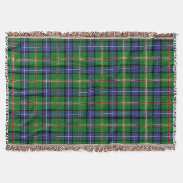Scottish Clan Jones Tartan Plaid Throw Blanket (Front)