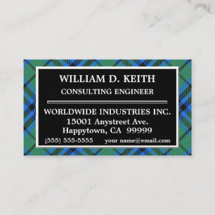 Scottish Clan Keith Tartan Plaid Business Card