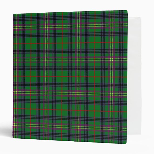 Scottish Clan Kennedy Tartan Plaid 3 Ring Binder (Front/Inside)
